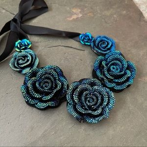 Gorgeous rose bib necklace
